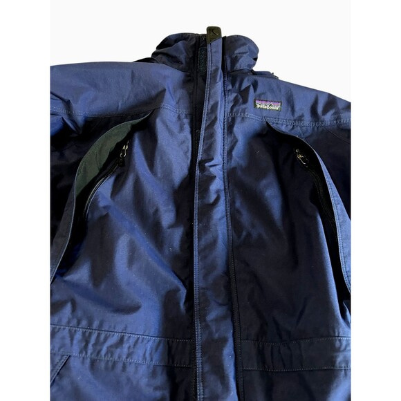 Patagonia Mens Goretex Nylon Blue Waterproof Hooded Rain Ski Full Zip Jacket  M - Picture 8 of 16
